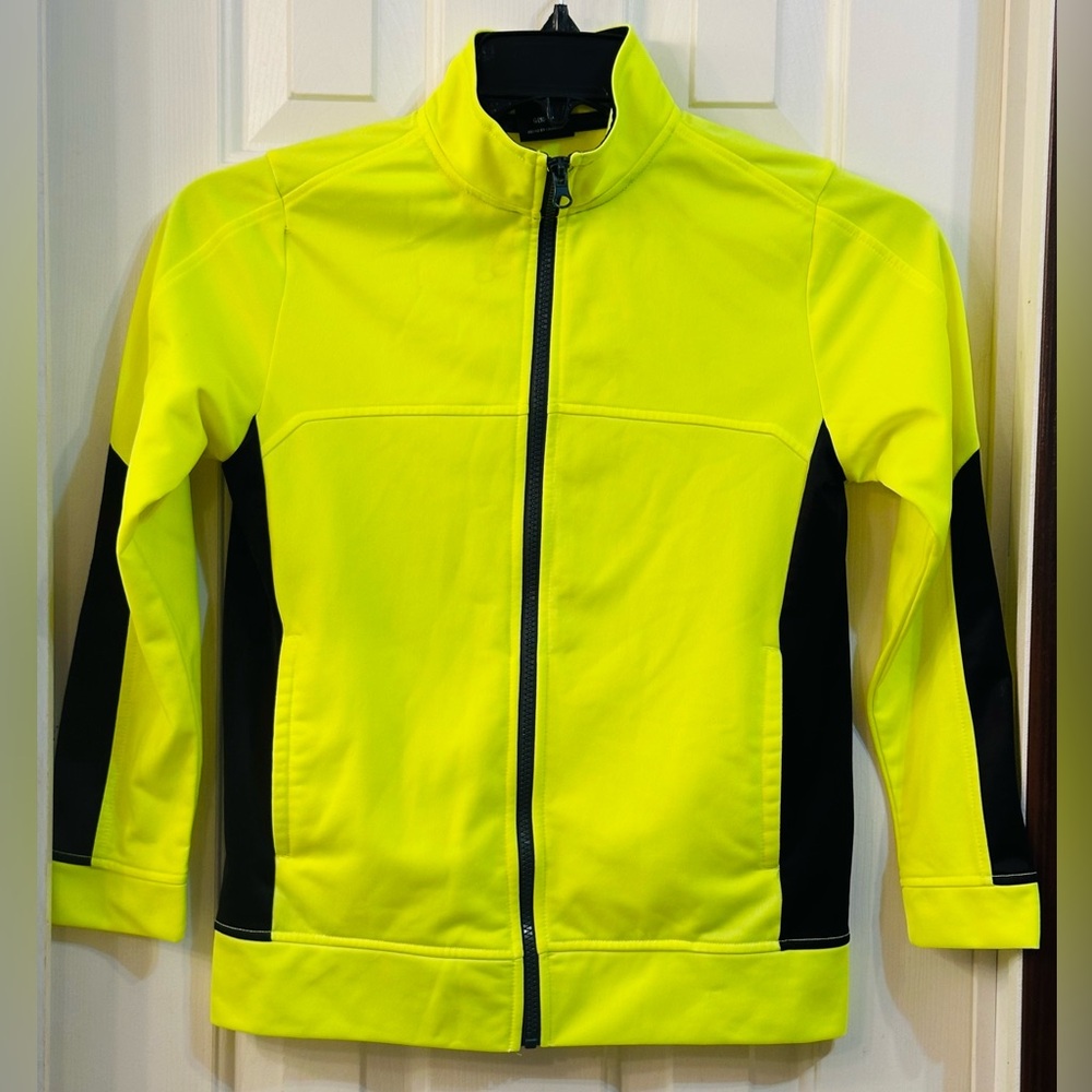 Athletic Works Boys Full Zip Jacket Mock Neck Bright Yellow Size L (10-12), NwoT